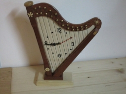 Standuhr Harfe (dunkles Holz) SONDERAK..